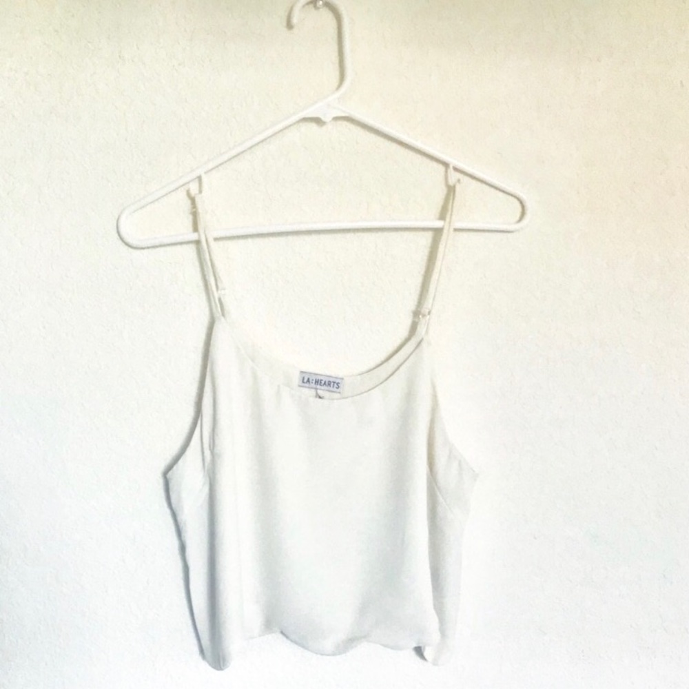 White Chiffon Scalloped Crop Top